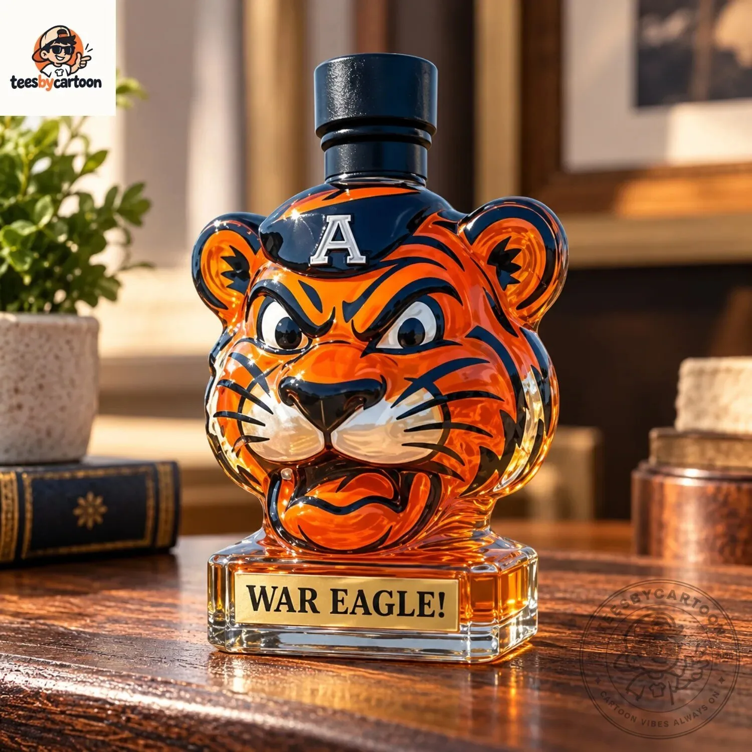 NCAA Auburn Tigers War Eagle Mascot Auburn Tiger Head Decanter 5 NCAA Auburn Tigers War Eagle Mascot Auburn Tiger Head Decanter